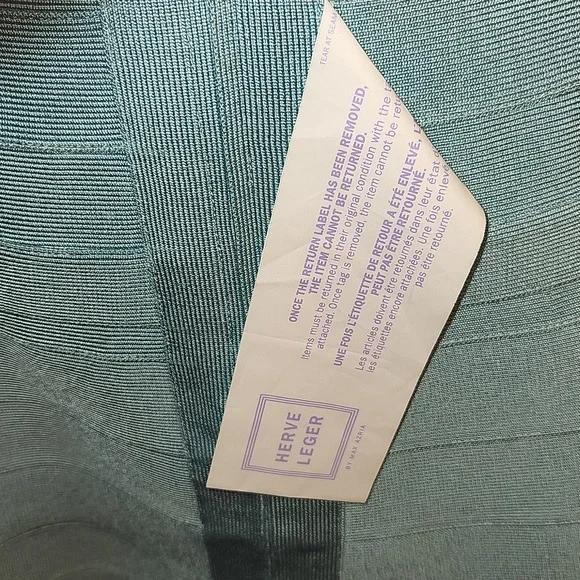 HERVE LEGER "Noma" A-line dress in cascade blue. NWT size medium - Picture 8 of 11